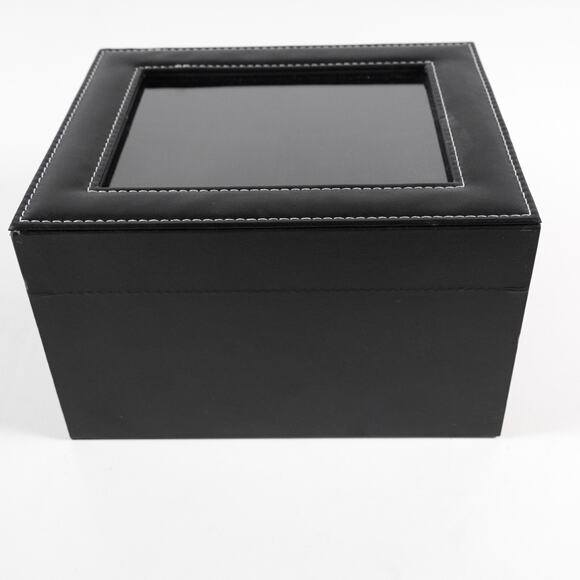 Songmics Black Synthetic Leather Watch Box 8 Slot Glass Window Lid Display Case - Picture 9 of 15